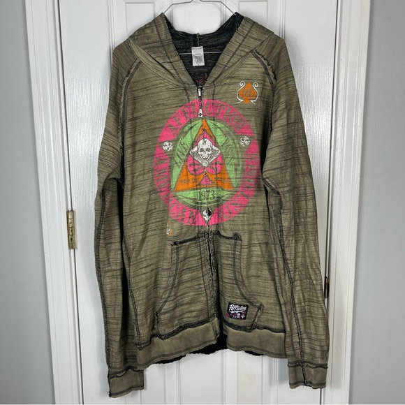 Affliction Tops - Affliction Reversible Hoodie Thermal Size XL